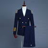 New Business Men's Captain Suit – Double-Breasted Military-Inspired Ensemble
