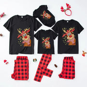 2023 New Short Sleeve Family Christmas Pajamas Set Cartoon Cute Soft 2 Pieces Suit Adults Kids Matching Outfits Baby&Dog Rompers