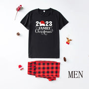 New Short Sleeve Family Christmas Pajamas Set Cartoon Cute Soft 2 Pieces Suit Adults Kids Matching Outfits Baby&Dog Rompers