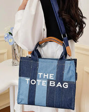 Letter Print Large Capacity Tote Bag