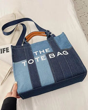 Letter Print Large Capacity Tote Bag