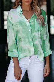 Whirlwind Tie Dye Button Shirt with Pocket