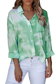 Whirlwind Tie Dye Button Shirt with Pocket