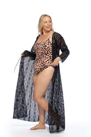 BLACK CROCHET STYLE LONE COVER UP