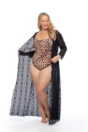 BLACK CROCHET STYLE LONE COVER UP