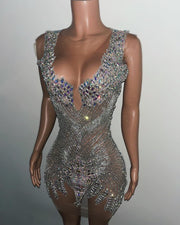 Diamond Birthday Cocktail Gowns Exquisite Handmade Beads Crystals Short Party Prom Dresses