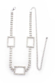 Rectangle Rhinestone Chain Belt