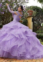 Light Purple Quinceanera Ball Gown with Detachable Sleeves