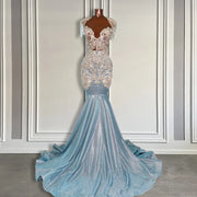Sky Blue Glam: 2024 Mermaid Prom Dress
