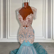 Sky Blue Glam: 2024 Mermaid Prom Dress