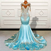 Long Prom Dresses 2023 Luxury Mermaid Beaded Crystals Women Formal Evening Gown for Wedding Party