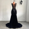 Sexy Sheer O-neck Sleeveless Luxury Beaded Long Prom Dress