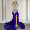 Purple Sequin Mermaid Prom Dress