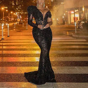 Sexy Black One-Shoulder Mermaid/Trumpet Floor-Length Evening Dresses
