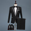 Men's Suit Two-piece Version Slim White Professional Bow Tie Suit