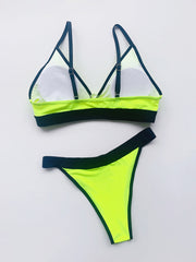 Latest Style Contrast Color Beach Tank Bikini Set