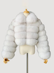 Elegant Zipper Down Ladies Faux Fur Winter Coats