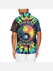 Colorful Print Short Sleeve Design Shirts Men