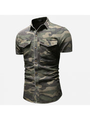 Fashion Camouflage Patchwork Men's Shirts