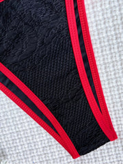 Sexy Contrast Color Tie Wrap Women Bikini Sets