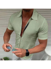 Summer Casual Men Short Sleeve Shirt