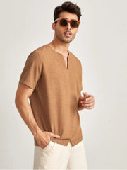 Summer Pure Color Loose Men's Casual T-Shirt