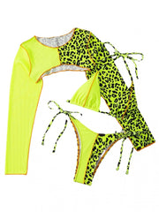 Leopard  Sexy 3 Piece Bikini Sets For Women