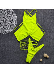 Crisscross Halter Sexy Hot Summer Bikini Sets