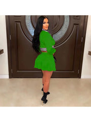 Patchwork Fall Matching 2 Piece Outfit Skirt Sets