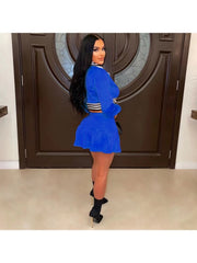 Patchwork Fall Matching 2 Piece Outfit Skirt Sets