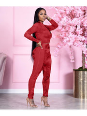 Fashion Skiiny Top And Long Trouser Two-Piece Set