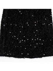 Sequins Patchwork Nightclub Inclined Shoulder Mini Dress