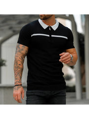 Sports Contrast Color Short Sleeve Men Polo Shirts