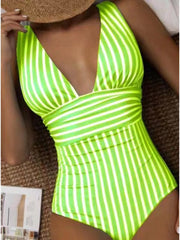 Sexy Stripe Backless Women's One-Piece Swimsuits