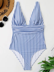 Sexy Stripe Backless Women's One-Piece Swimsuits