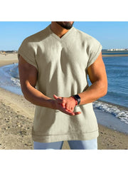 Men Casual Fit Pure Color Sleeveless Vest