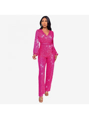 Ribbons Waist Tie Loose Jumpsuit