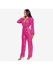 Ribbons Waist Tie Loose Jumpsuit