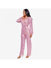 Ribbons Waist Tie Loose Jumpsuit
