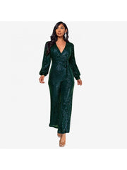 Ribbons Waist Tie Loose Jumpsuit