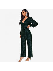 Ribbons Waist Tie Loose Jumpsuit