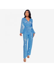 Ribbons Waist Tie Loose Jumpsuit