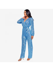 Ribbons Waist Tie Loose Jumpsuit