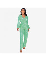 Ribbons Waist Tie Loose Jumpsuit