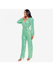 Ribbons Waist Tie Loose Jumpsuit