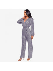 Ribbons Waist Tie Loose Jumpsuit