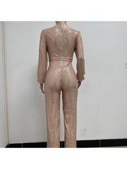 Ribbons Waist Tie Loose Jumpsuit