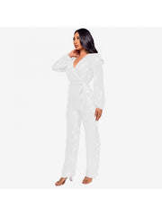 Ribbons Waist Tie Loose Jumpsuit