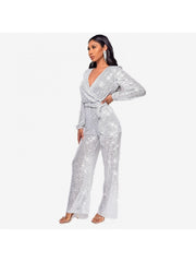 Ribbons Waist Tie Loose Jumpsuit