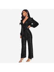 Ribbons Waist Tie Loose Jumpsuit